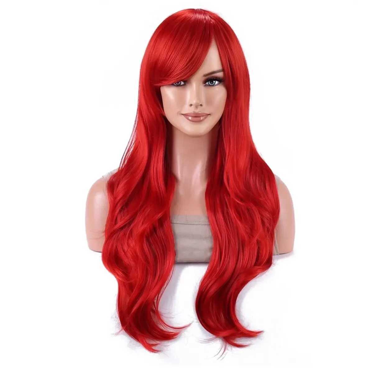 Long Red Curly Body Wave Wig Probeauty Mermaid Wig Halloween Cosplay Costume Wig for Women Fashion Wig for Daily PartyXJ241008