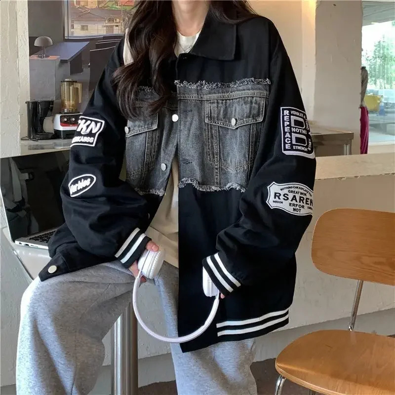 Cow jacket embroidered baseball uniform bomber jacket streetwear Harajuku Y2k top trench coat hip-hop long sleeved jacket 240930