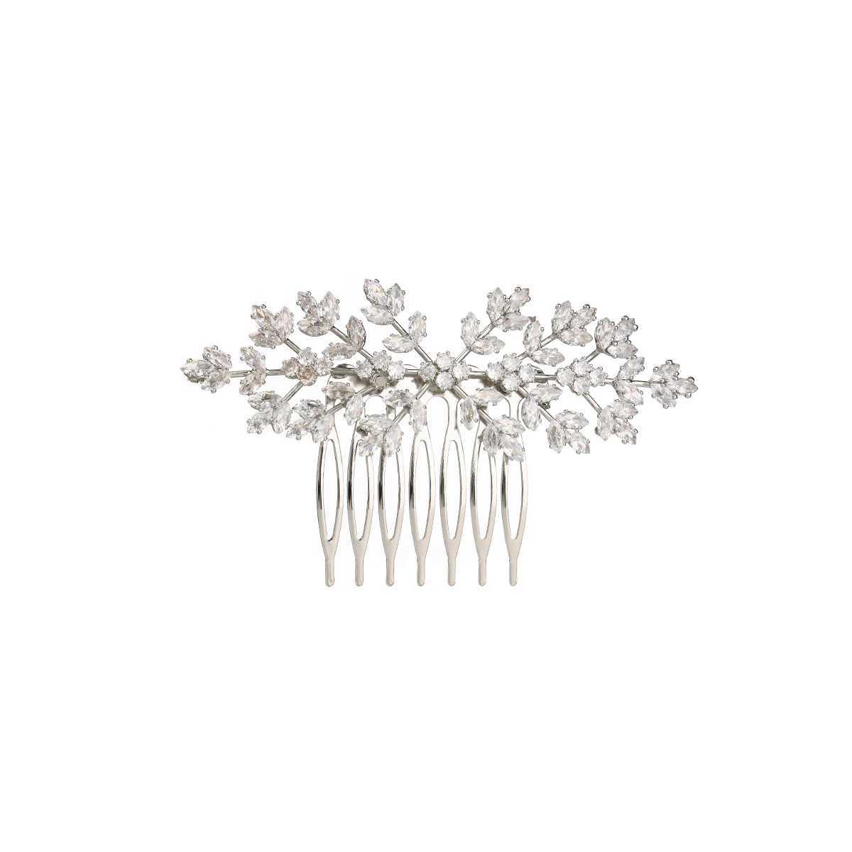 Wedding hair clip paired with zircon bridal side comb suitable for women and girls W241007