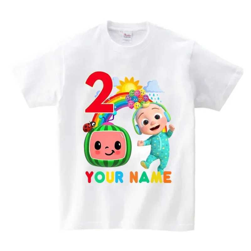 Personalized Family Gift Birthday T Shirt Custom Name Short Sleeve T Shirts Boys Children Kids Clothes Daddy Mommy Party OutfitsXJ241008