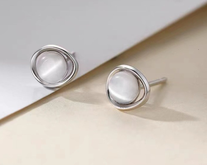 Needle Cat Eye Stone Earrings, New 2024, niche high-end earrings, women's light earrings too