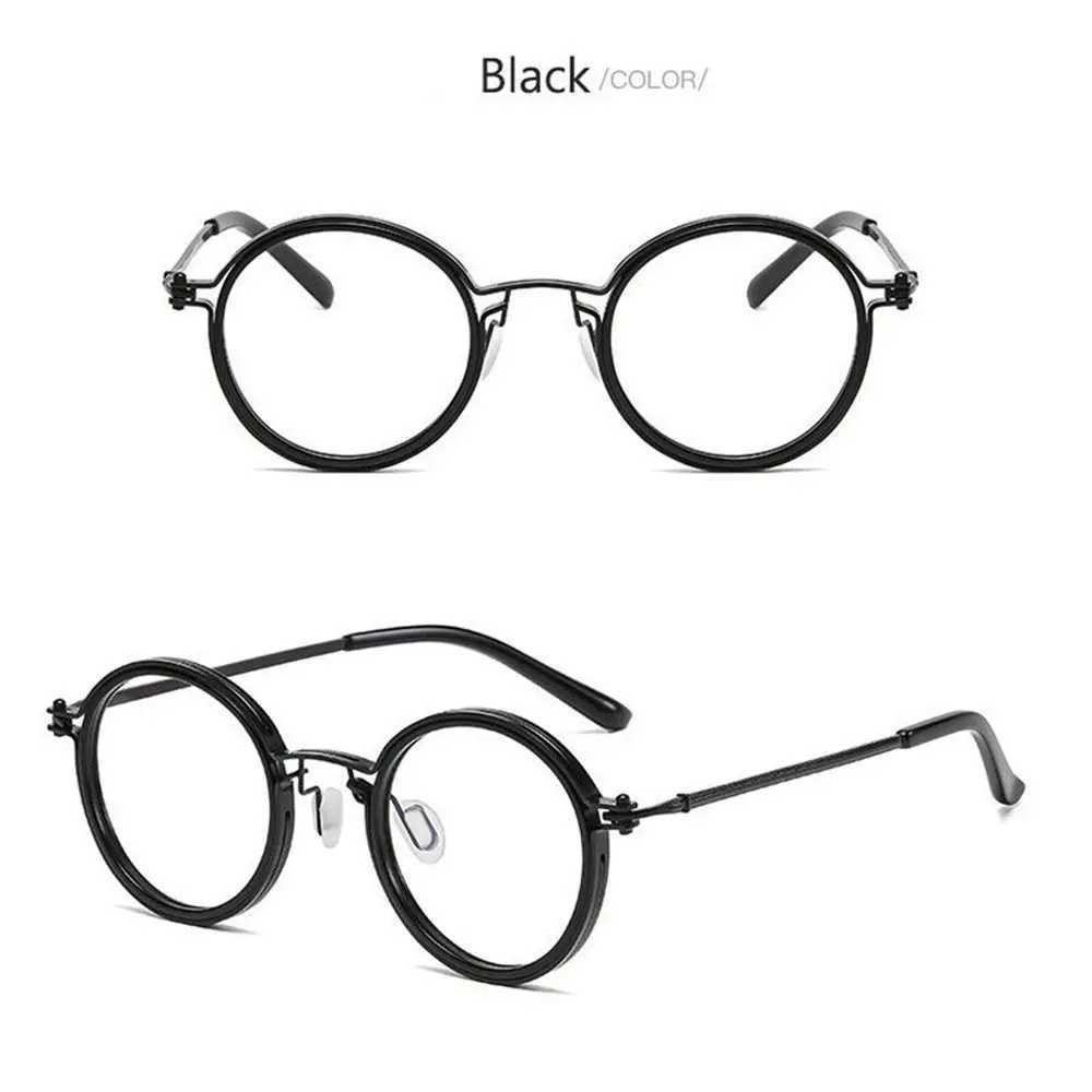 Anti-Blue Light Glasses Metal Frame Round Eyeglasses Eye Protection Computer Goggles Portable Retro Glasses Men WomenX241008