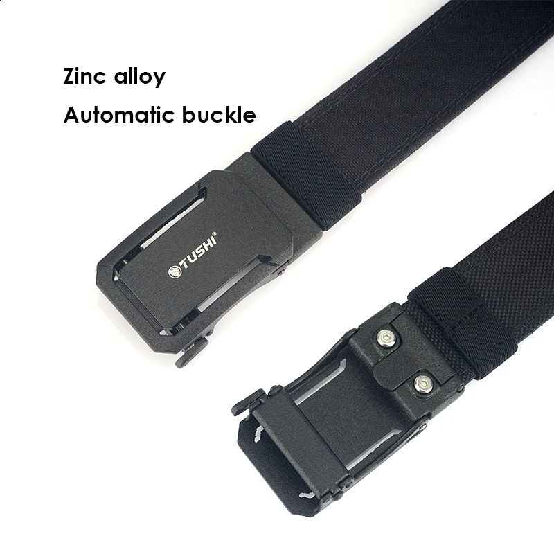 KOLBER mens and womens tactical belt metal automatic buckle black military gun belt thick nylon IPSC waist belt 240925