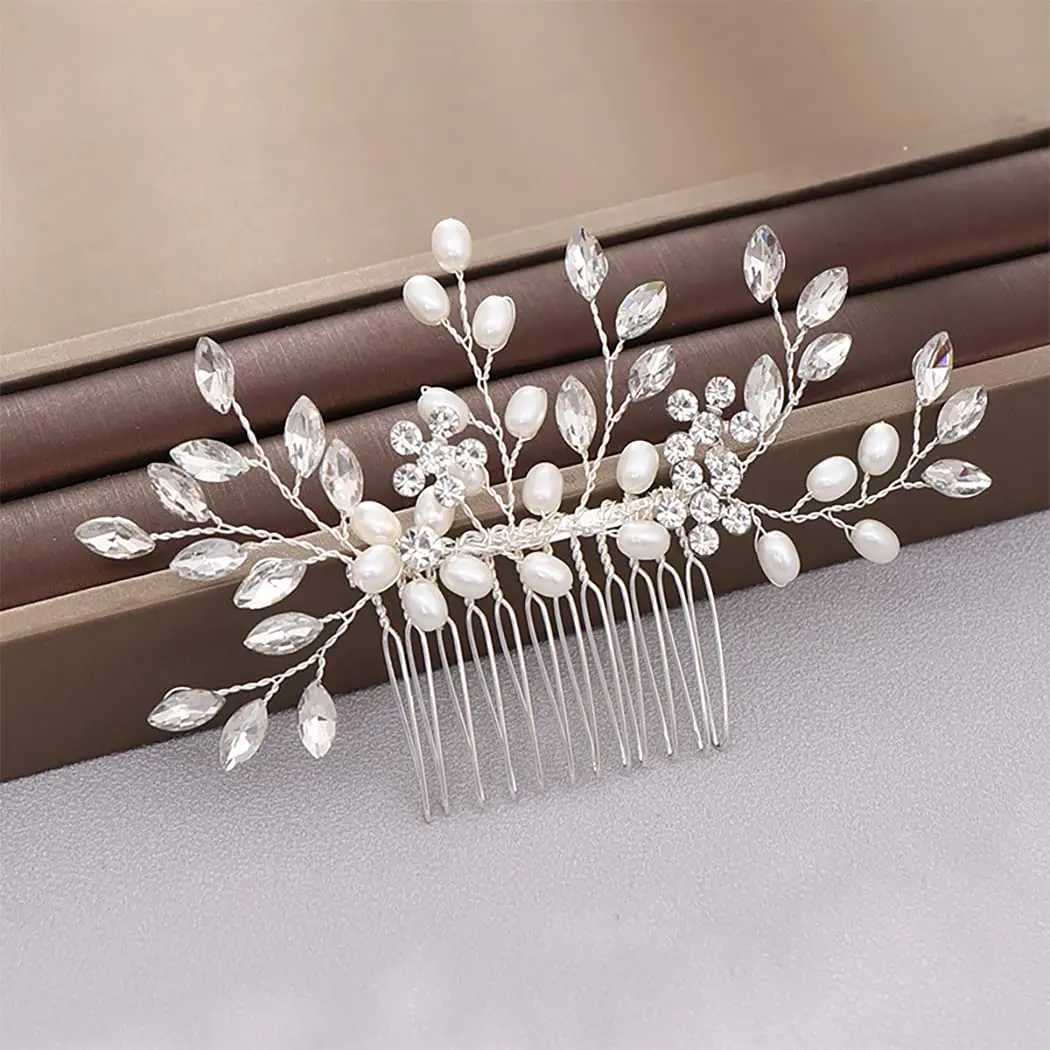 Wedding hair combing pearl bridal hair rhinestone bridal hair jewelry side hair accessories W241007