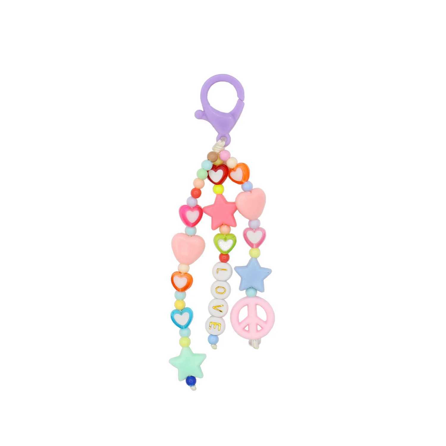 Creative Cartoon Beaded Keychain Bag Charm Mix And Match Design Small Tassel Hook Bag Car Pendant Bag Charm For GirlsX241008
