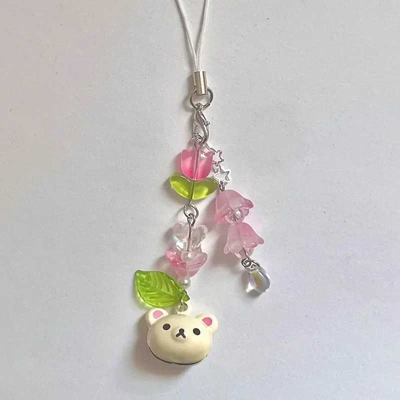 Bear Pendant Beaded Phone Charm Y2K Fairy Core KeychainX241008