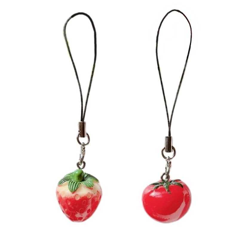 Acrylic Tomato Keychain Adorable Strawberry Bag Keyring Fruit PendantX241008