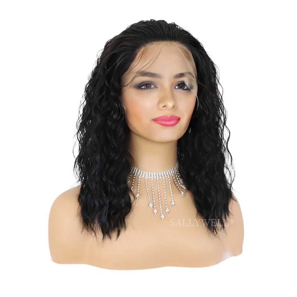 Deep Curly Short Bob Wig Heat-Resistant Glueless Synthetic Wig Deep Wave 13*3 Lace Front Wig Pre Plucked Natural HairlineXJ241008