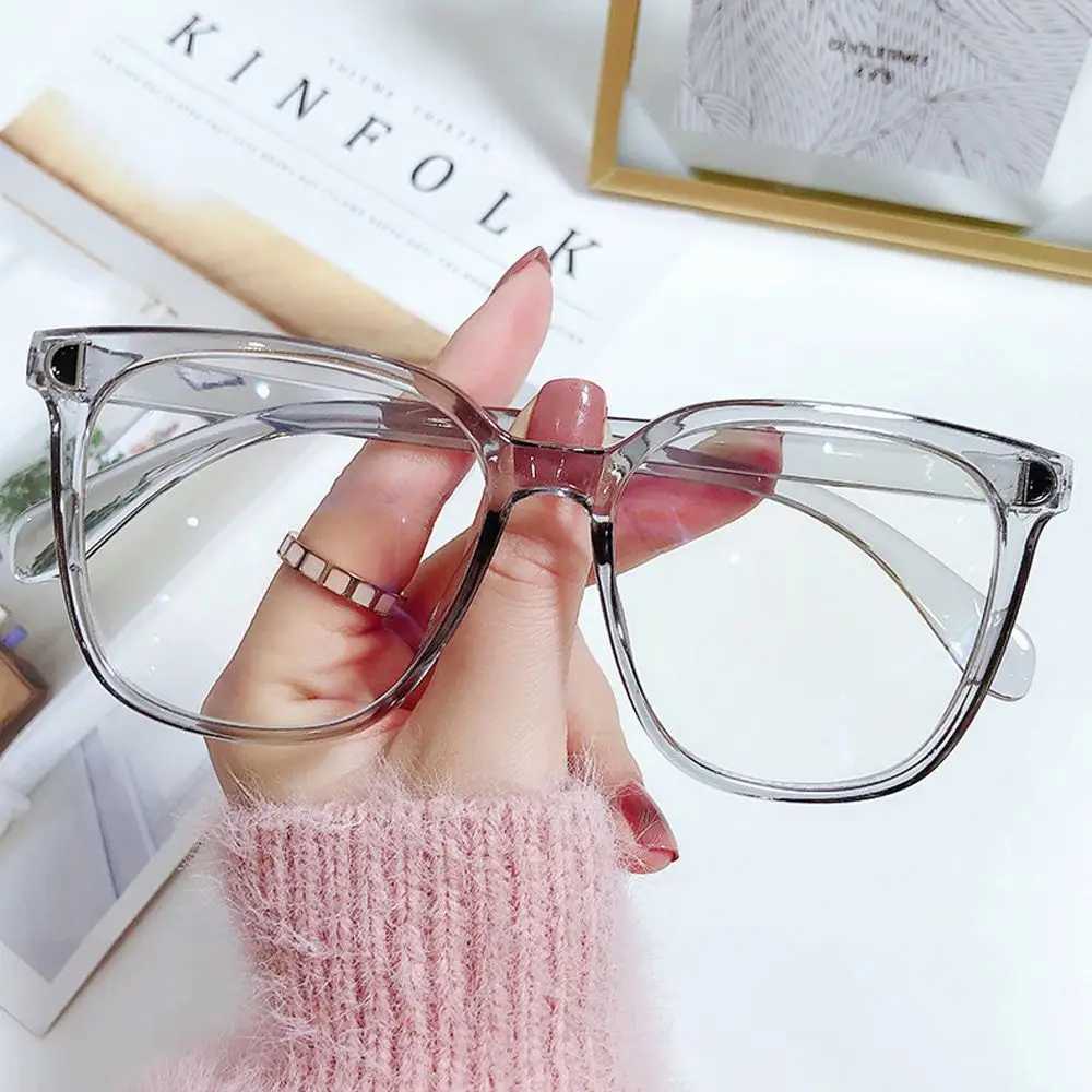 Anti-Blue Light Myopia Glasses for Unisex Vintage Transparent Polygon Computer Eyeglasses Ultralight Frame Radiation ProtectionX241008