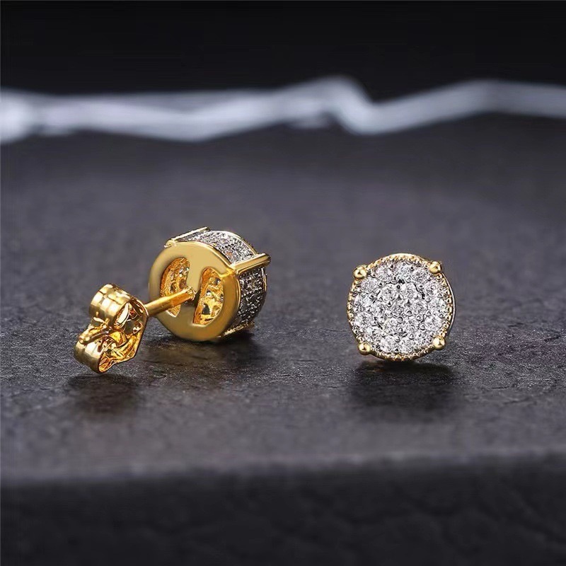 Full Zircon Stud Earrings Designer Jewelry 925 silver Gold filled Square Round Heart Cut CZ Diamond Punk Stud for Men Women Design Body Fine Jewelry G