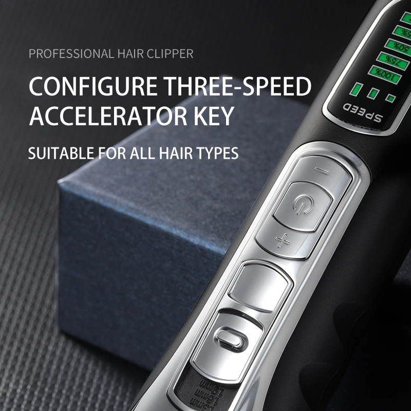 CHC918 Professional Hair Clipper for Men with Horizontal Charger Trimmer Machine Cordless Cutting 240911