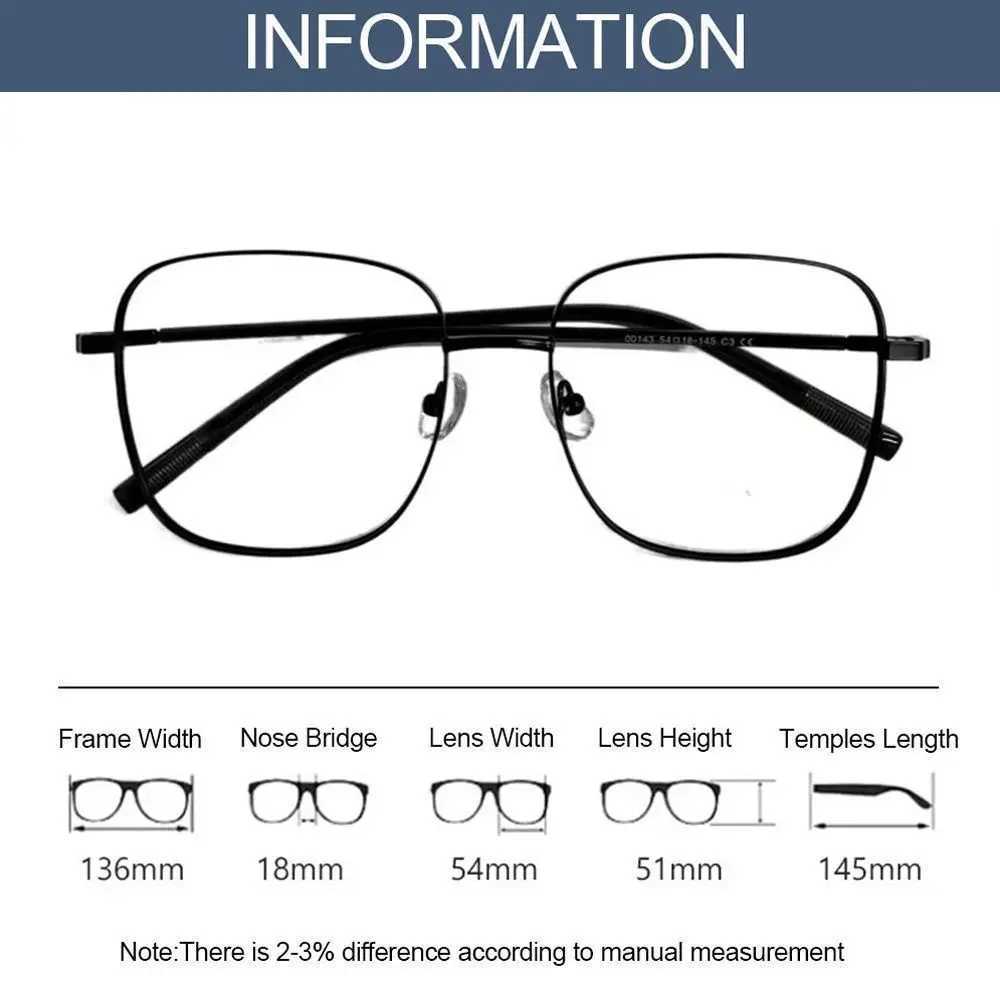 Daily Metal Frame Anti-UV Blue Rays Glasses Ultra-light Big Frame Eyeglasses Vision Care Myopia Glasses Frame Women MenX241008