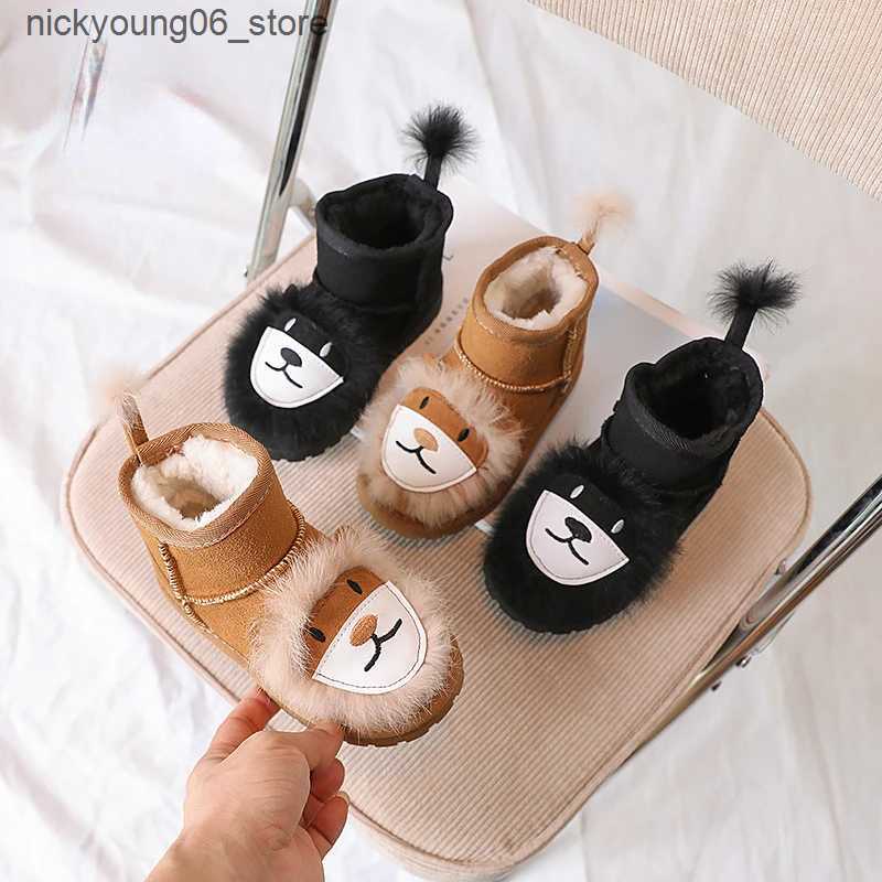 Boots Botas Para Nia Kid Snow Boot 2023 Winter New Plush Boy Cotton Shoes Cartoon Girl Ankle Boots Cute Padded Boots Kid Shoes Botas L240910