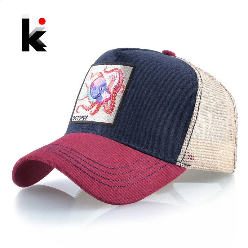 Unisex Baseball Cap With Octopus Patch For Men And Women Four Season Trucker Hats Outdoor Breathable Casual Sports Cap 240913
