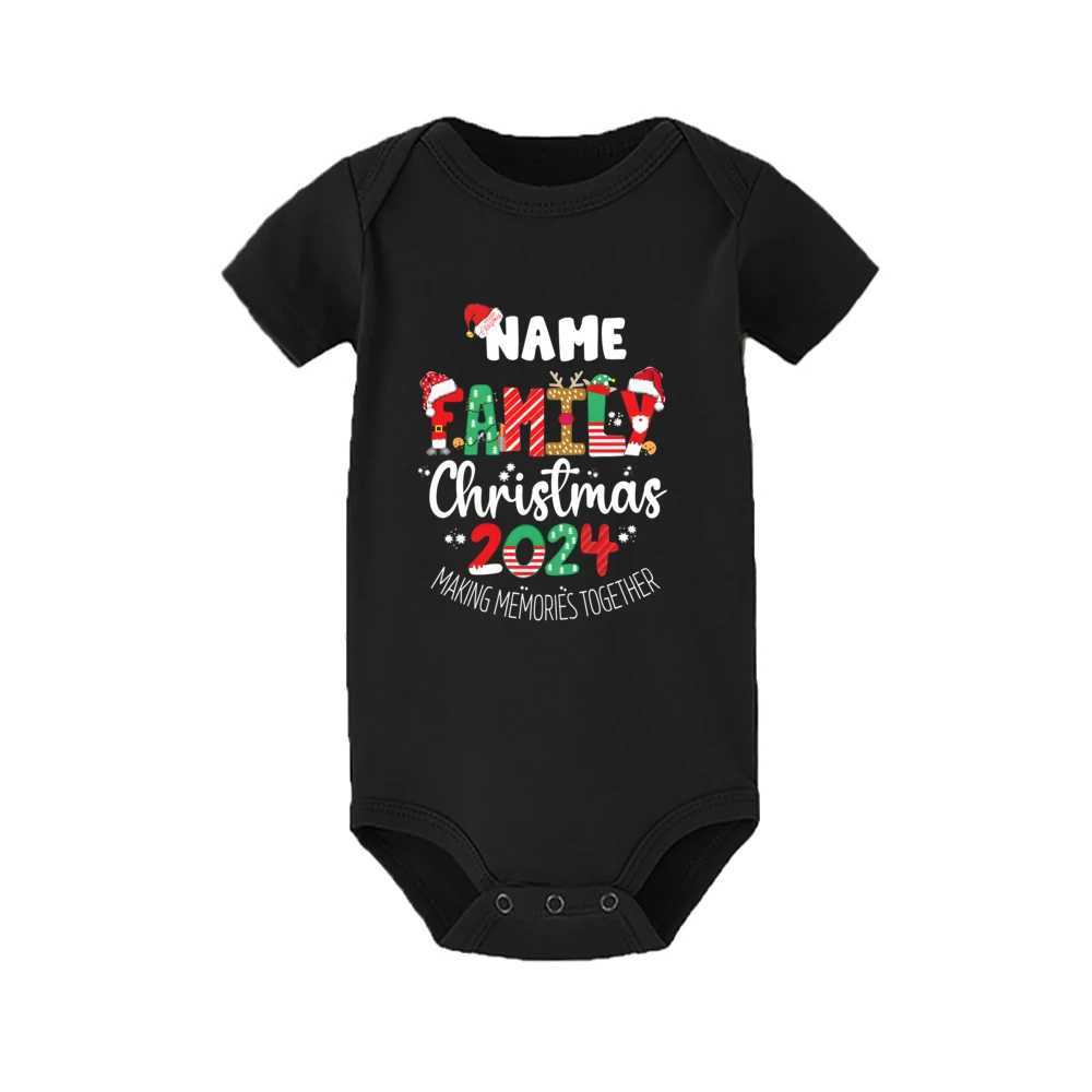 Family Christmas 2024 Print Family Matching Outfits Fashionable and Comfortable Short Sleeve T-shirt Christmas Holiday Clothing W241008