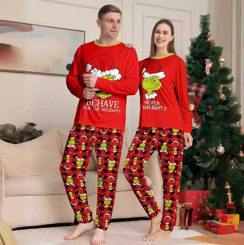 2025 Christmas Family Matching Pajamas Christmas Cartoon Printing Adult Children Baby Family Matching Set Christmas Family Pjs W241008