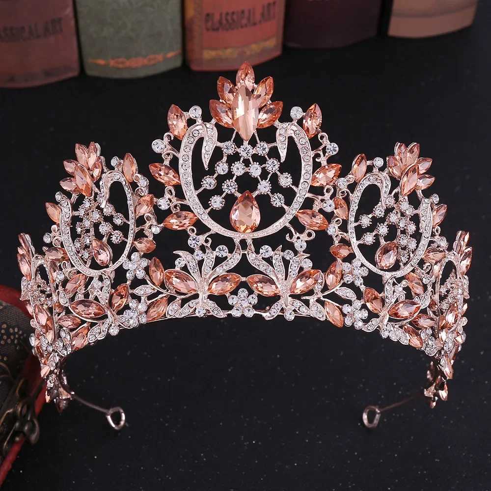 Baroque Luxury Crystal Rhinestone Tiaras and Crowns for Women Bride Retro Ball Diadem Bridal Wedding Accessories Jewelry W241007