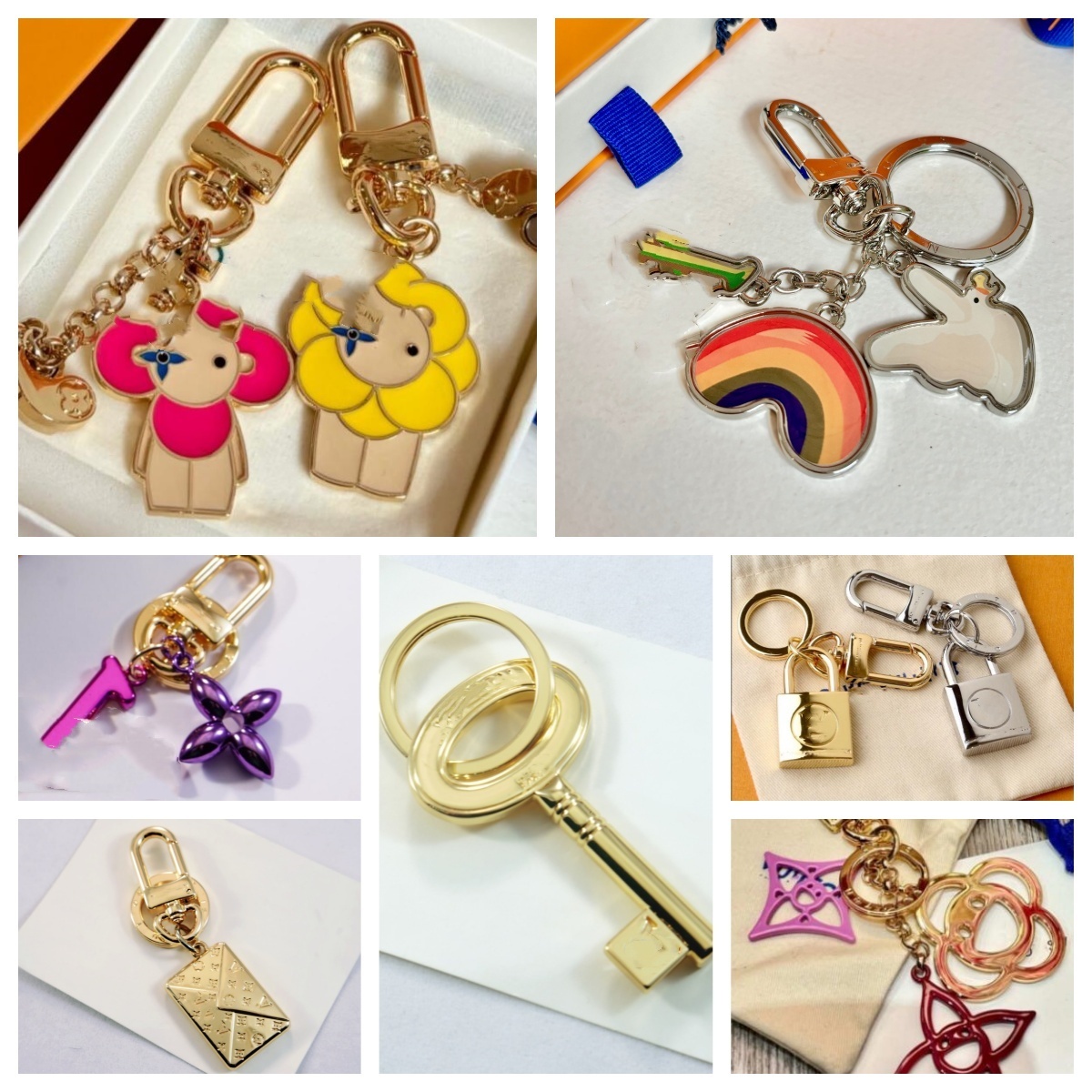 designer keychain women V Letter designers keychain wallet top llavero Car Key Chain Buckle jewelry flower lock Keyring Keychains Lanyards box
