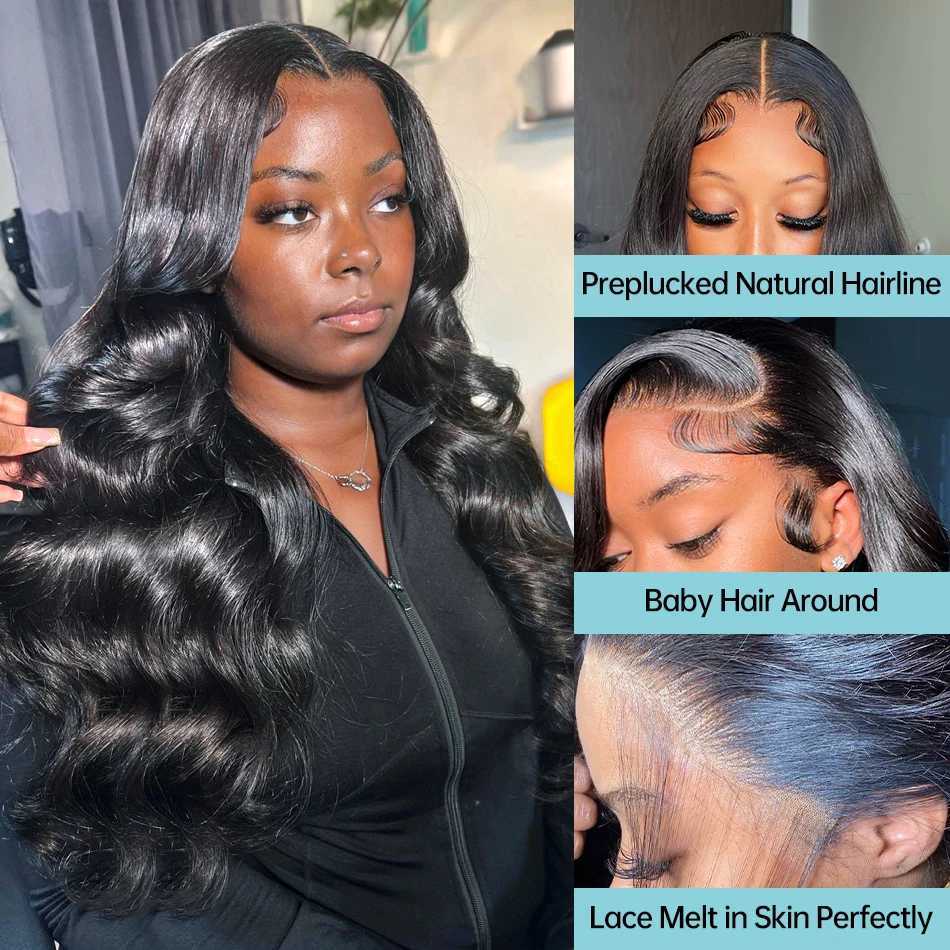 13x6 13x4 Body Wave Human Hair Lace Frontal Wig 4x4 5x5 6x4 Glueless Lace Closure Wigs For Women Pre Plucked Cheap Hair 180%XJ241008