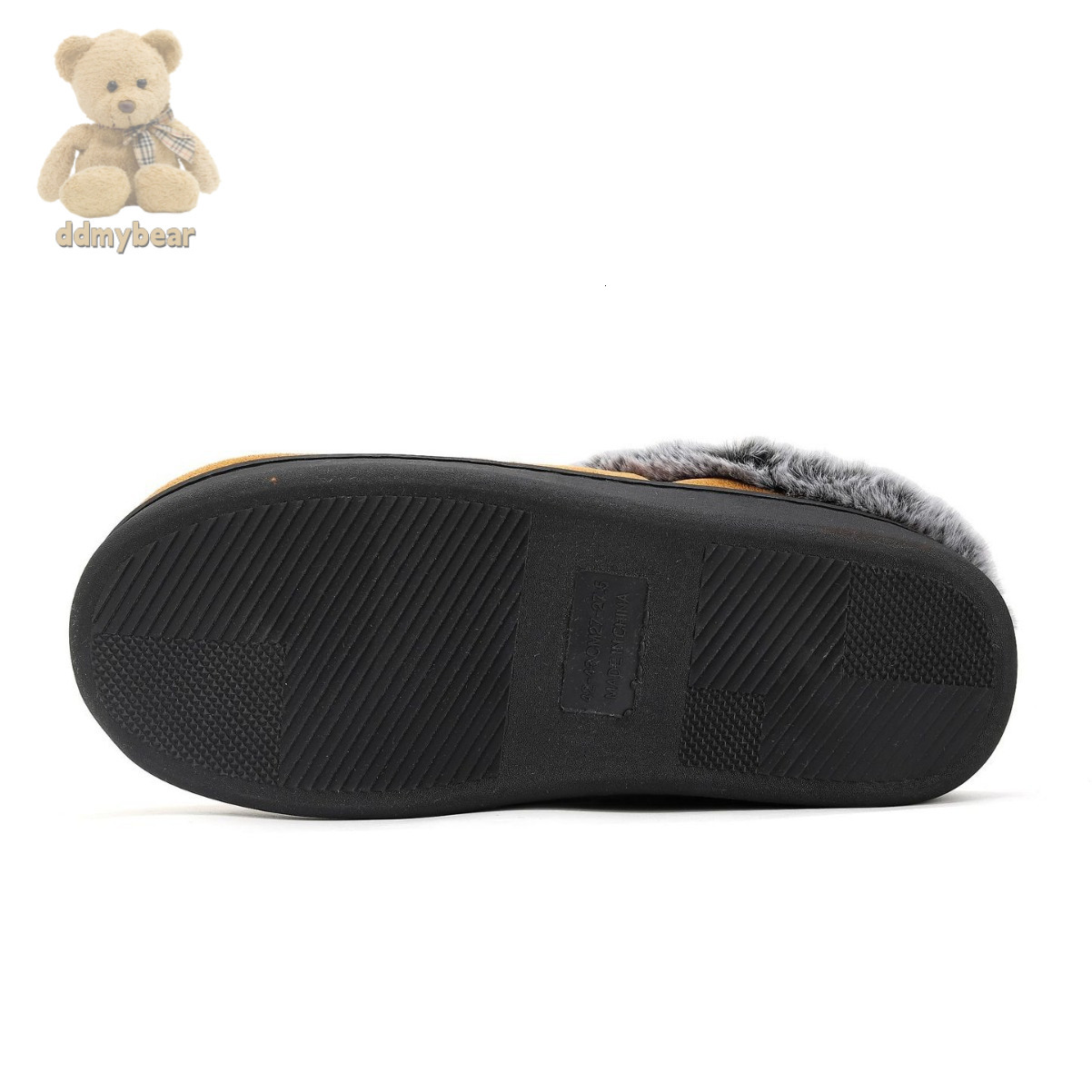Ddmybear New Men's Fading Hairy Mouth Mark Shoes For Home Warmth And Outer Wear With Velvet Anti Slip Thick Cotton Slippers Chinese Brand Shoes F