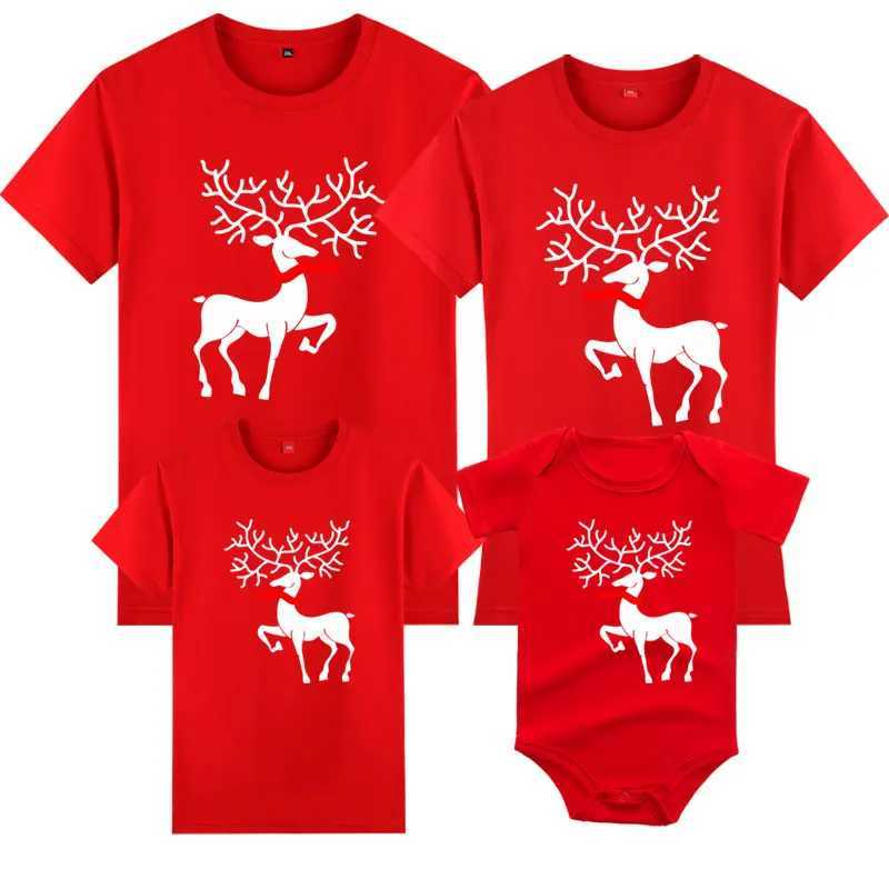 New Year Girl Boy Mom Dad T-shirt Womens Childrens T-shirt Baby Pants Christmas Family Matching T-shirt Mother Daughter Clothing W241008