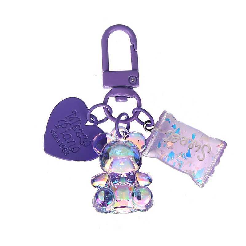 Cartoon Bling Heart Bear Animal Candy Keychain Key Ring For Friend Lovers Cute Creative Bag Car Earphone Box Key AccessoriesX241008