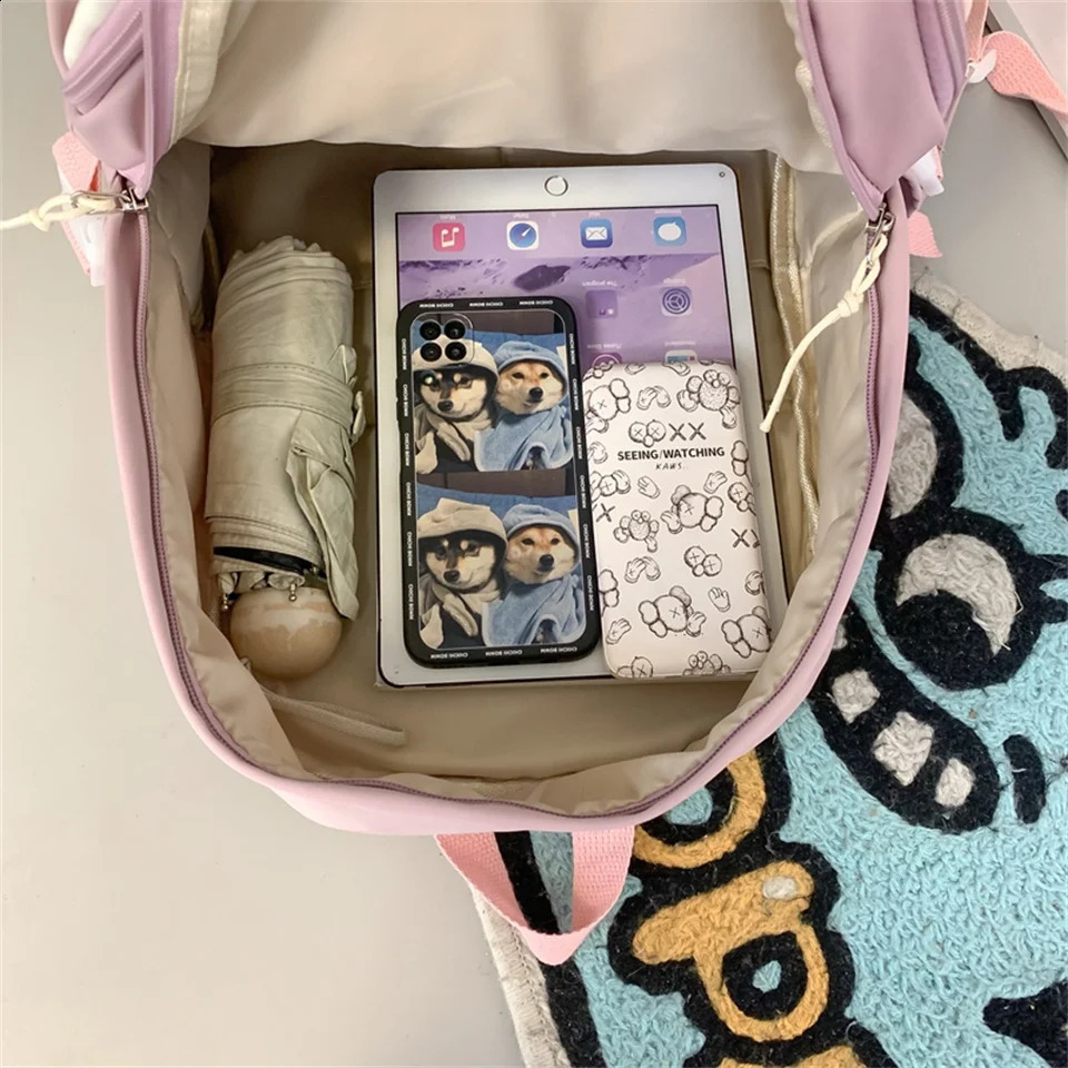 Japanese high school girl backpack teenage multi pocket Kawaii cute Mochila 241008