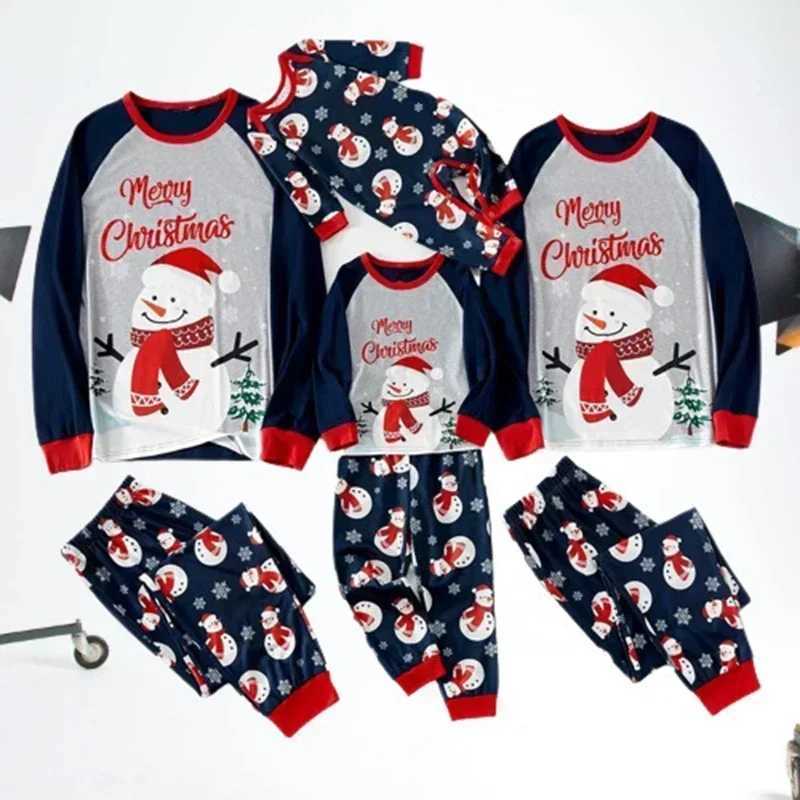 Merry Christmas Pjs Family Matching Set Cartoon Printed Pajama Set Parents and Children 2-piece Set Baby jumpsuit Warm and Soft W241008