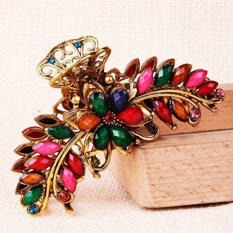 New Korean version of vintage rhinestone hair with ponytail and elegant womens fashionable hairstyle accessories W241007