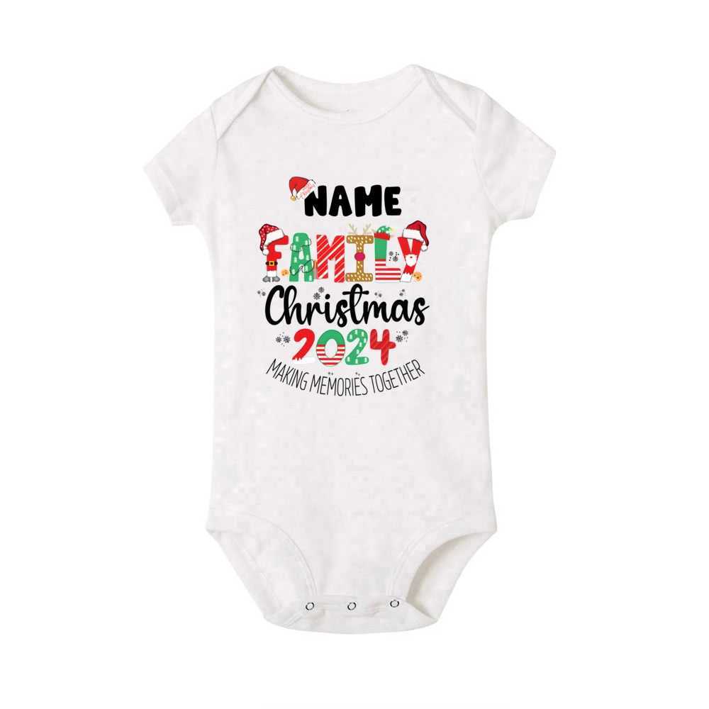 Family Christmas 2024 Print Family Matching Outfits Fashionable and Comfortable Short Sleeve T-shirt Christmas Holiday Clothing W241008