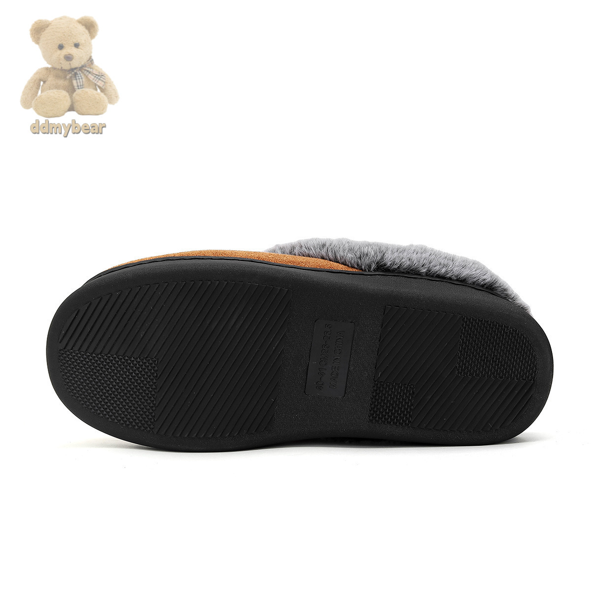 Ddmybear New Winter With Anti Slip And Warm Slippers, Faded Fur Mouth, Thick Sole, Couple Style Cotton Slippers Chinese Brand Shoes F1008-20