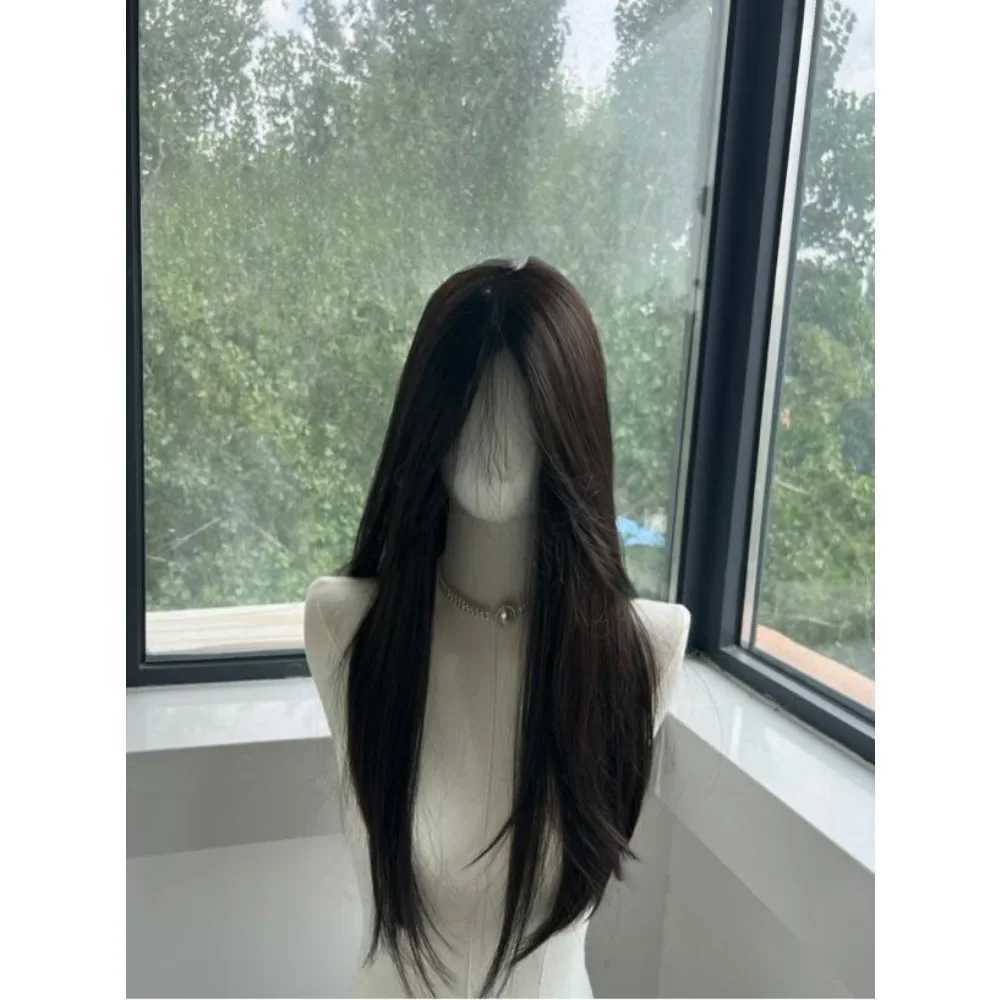 Ashely Black Wig for Women Long Straight Black Hair Lolita Cosplay Wigs for Daily Use School Life Heat Resistant Synthetic WigsXJ241008
