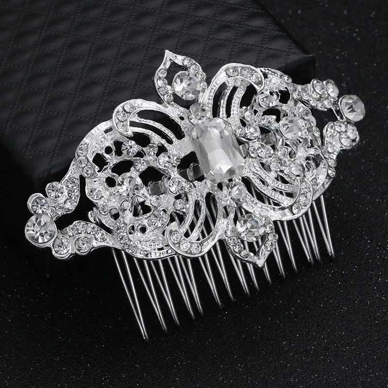 Treazy European Designs Flower Wedding Hair Accessories Simulation Pearl Crystal Flower Bridal Hair Comb Wedding Hair Jewelry W241007