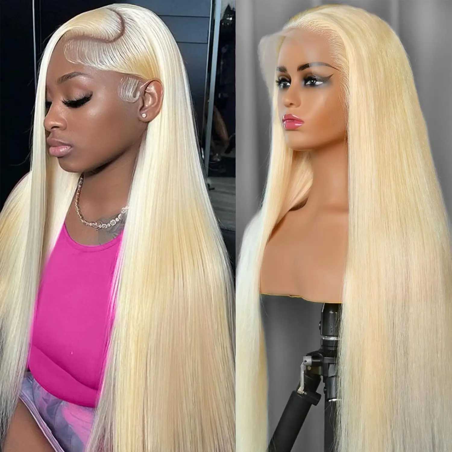 180% Density 613 HD Straight 13x4 Lace Front Wig Human Hair Lace Frontal Wig Wigs Human Hair Pre Plucked With Baby HairXJ241008