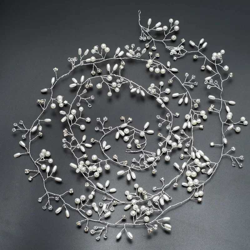 Bridal Wedding Crystal Bridal Hair Accessories Pearl Flower Head with Handmade Hair Bead Decoration Female Haircomb W2410075