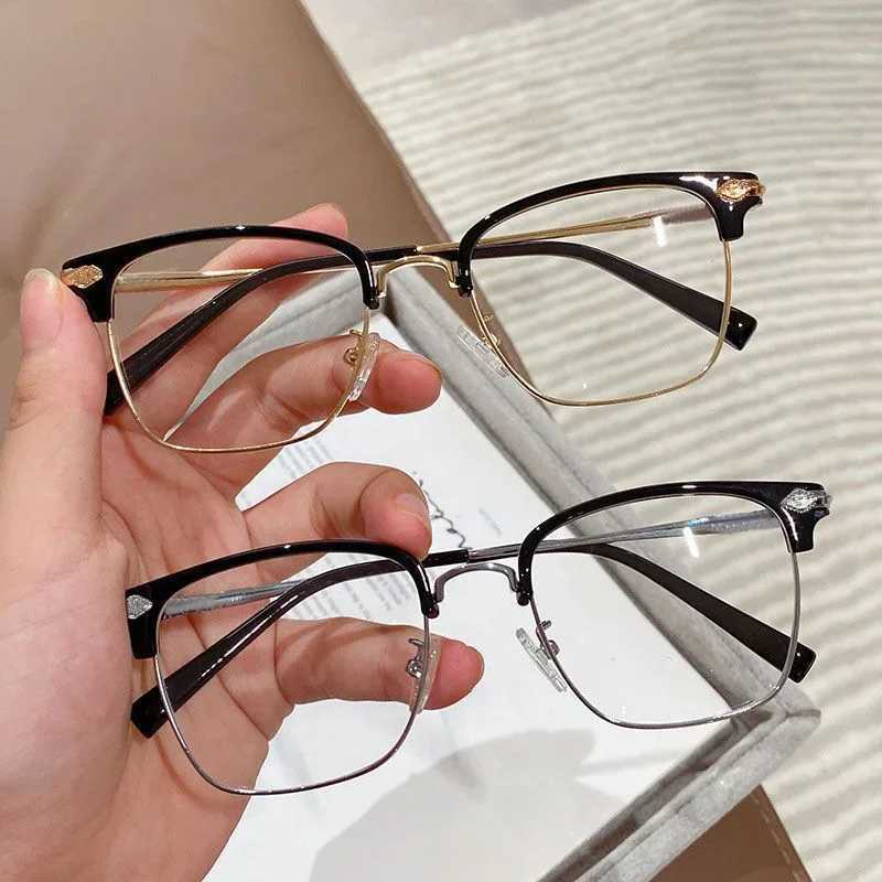 Fashion Classic Semi Rimless Anti Blue Light Blocking Glasses Women Men Square Ray Filter Eyeglasses Frames Computer EyewearX241008