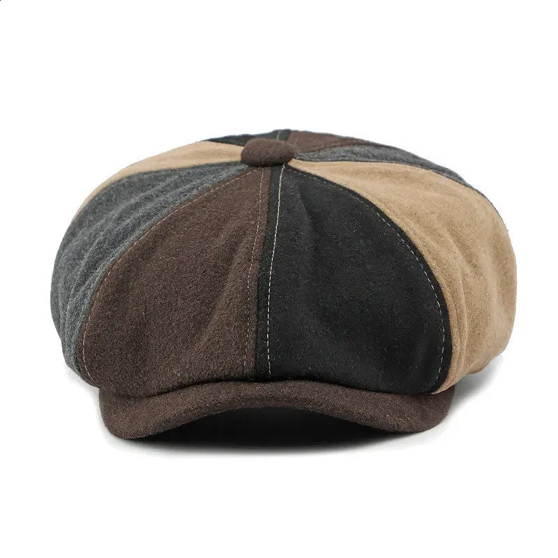 Autumn and Winter Acrylic Solid s Boys Hat Flat Top Hat Male and Female Painter Beret 163 241007