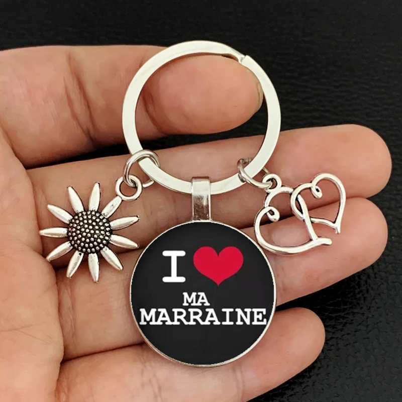Popular New Super Godmother Godfather Key Ring Superhero Thank Godfather Godmother Glass Pendant Keychain Jewelry GiftX241008