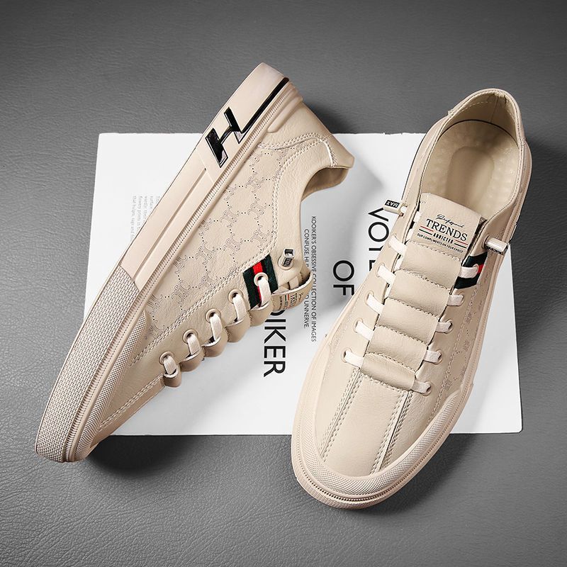 2024 New Designer Shoes White Leather Multi functional Breathable Casual Board Korean Edition Fashion Single Foot Men's Shoes