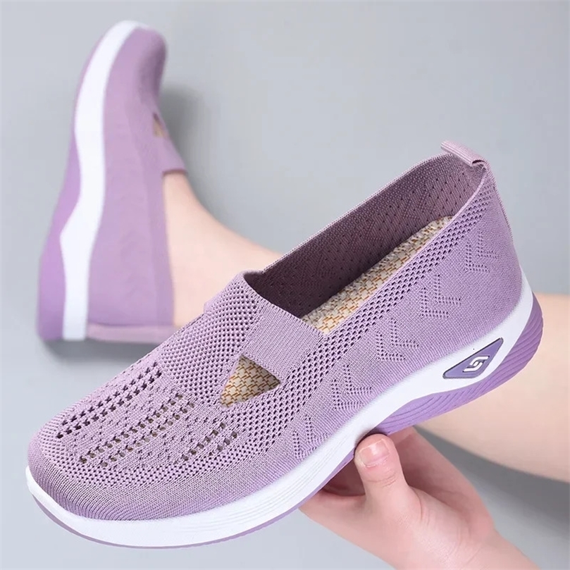 2024 Summer Comfortable Casual Womens Shoes Fashionable Soft Sole Breathable Mid Empty Flat Womens Shoes Zapatos De Mujer 241008