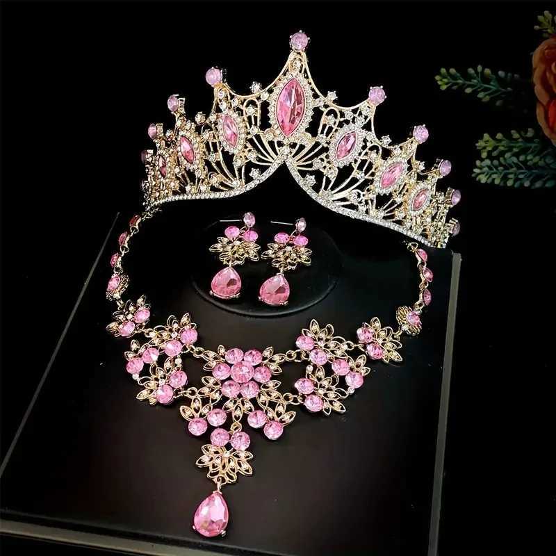 3 pieces/set of luxury jewelry hair accessories set rhinestone banquet fashionable princess headband wedding accessories set crown gift W241007