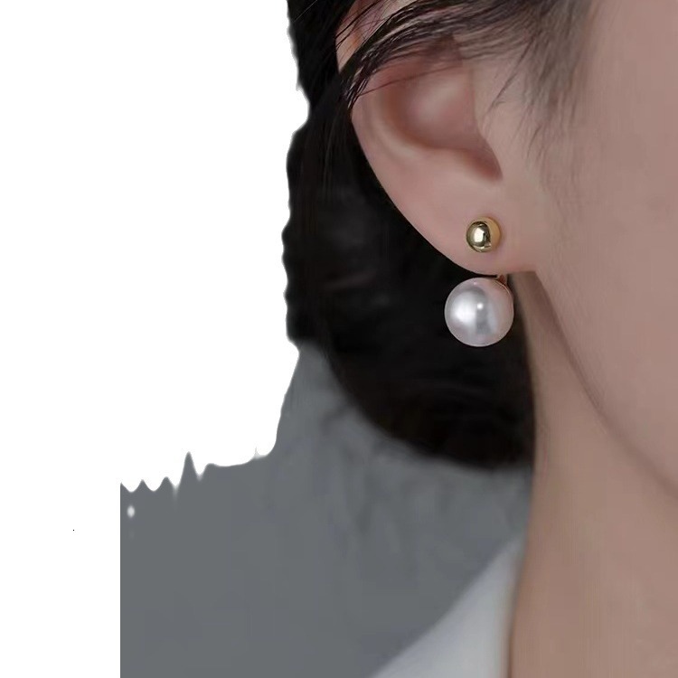 Pure sier needle pearl 2024 new style niche high-end light earrings
