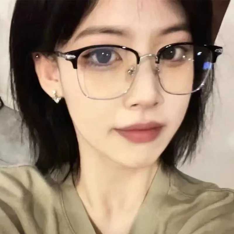 Fashion Classic Semi Rimless Anti Blue Light Blocking Glasses Women Men Square Ray Filter Eyeglasses Frames Computer EyewearX241008