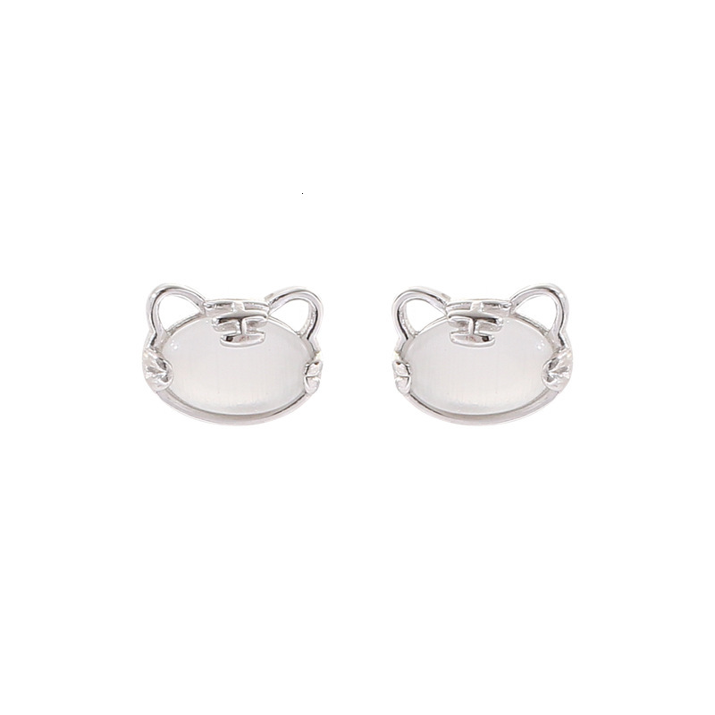 Cat's Eye Stone Ear Nail Girl Cute and niche design sense Needle earrings