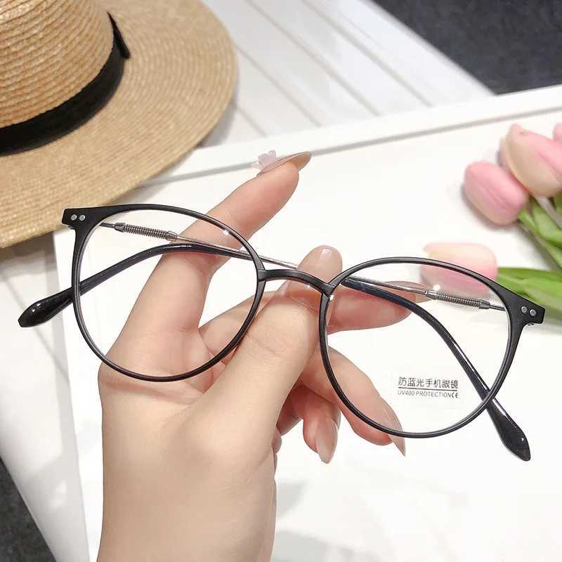 New Vintage Anti-Blue Light Round Glasses Women Men Black Clear Optical Frame Spectacles Computer Goggles Reading EyeglassesX241008
