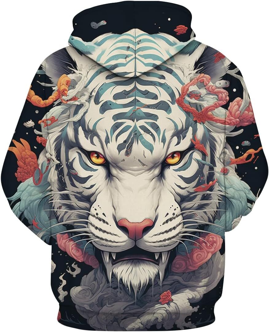 Hoodie for Mens Womens Unisex 3D Printing Novelty Animal Pattern Hoodies Tiger Hoodie Sweatshirt Long Sleeve Top Graphic cool