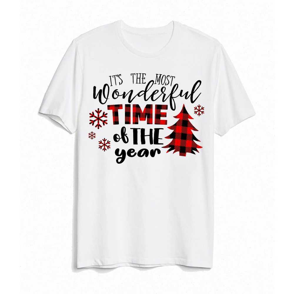 Christmas Family Matching Clothing T-shirts Christmas Party Gifts This is the best time of the year Printing Cute T-shirts Family Appearance W241008