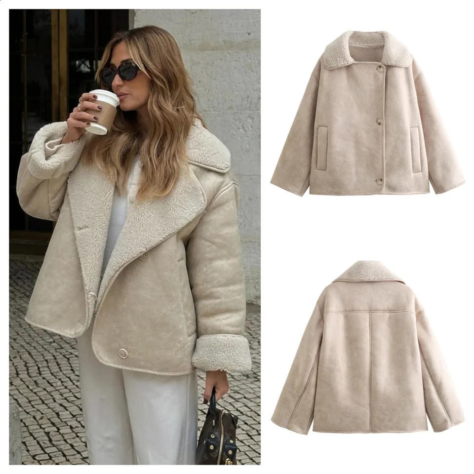 PB ZA Autumn Womens Clothing Fashion Warm and Slim fit Casual Jacket 241007