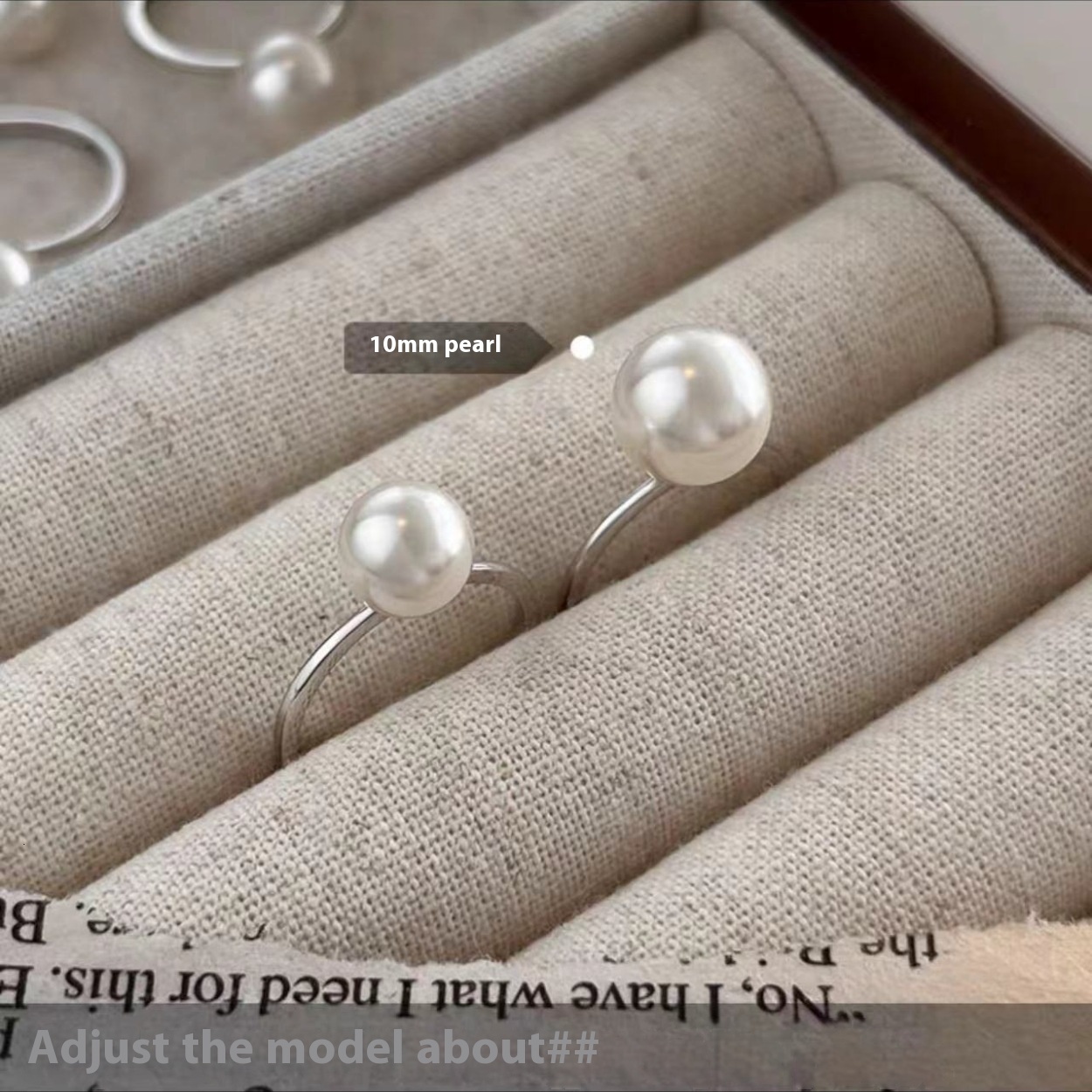 Fever pearl with female niche design, index finger plain ring, and open mouth ring