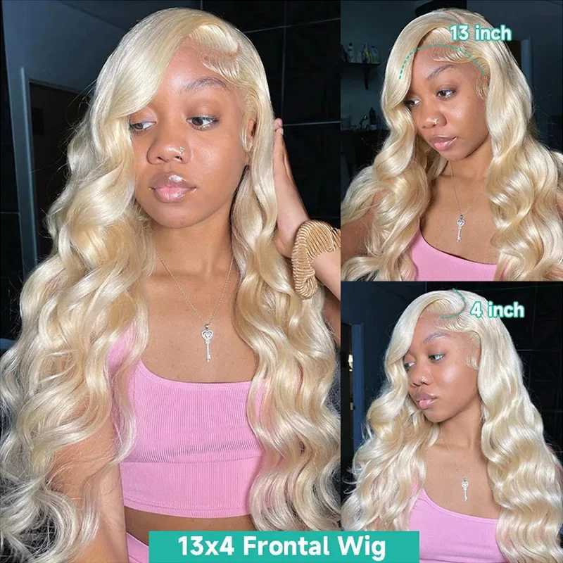 613 Hd Lace Frontal Wig 13X6 Body Wave Human Hair 100% Brazilian 30 Inch 13X4 Lace Front Honey Blonde Wig For Black WomenXJ241008